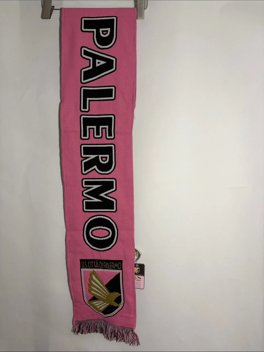 Palermo F.C. Soccer New formerly U.S. Città di Palermo Pink and Blank Scarf